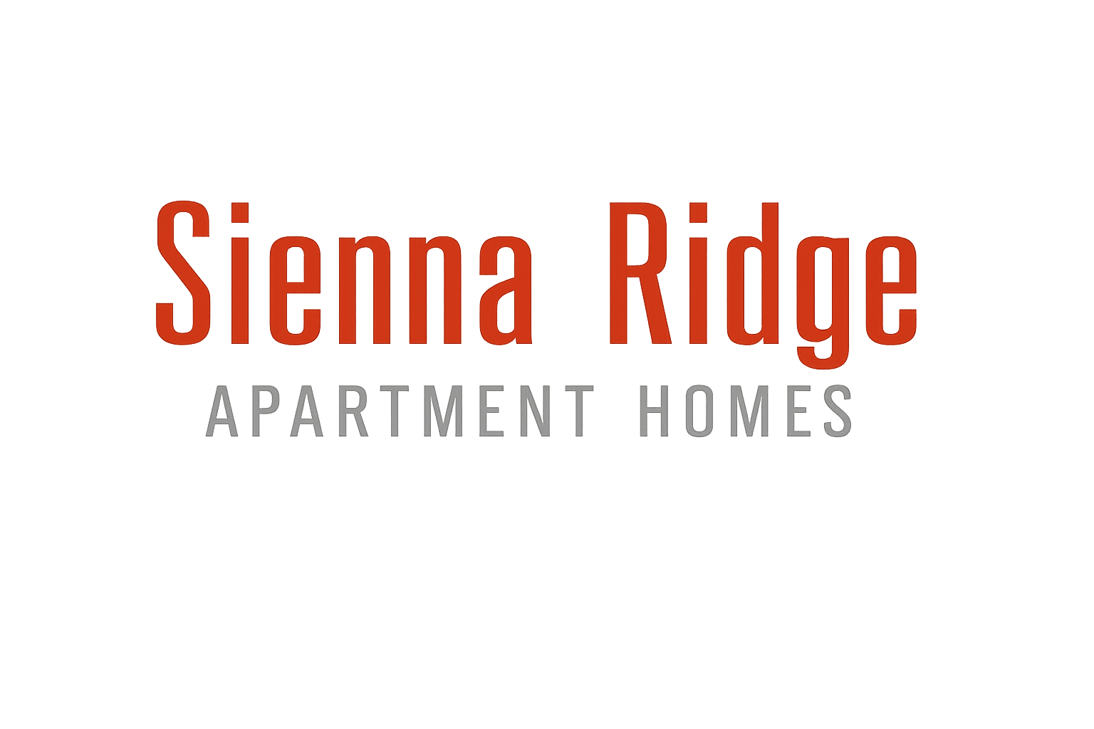 A green background with red text that reads "Sienna Ridge Apartment Homes".